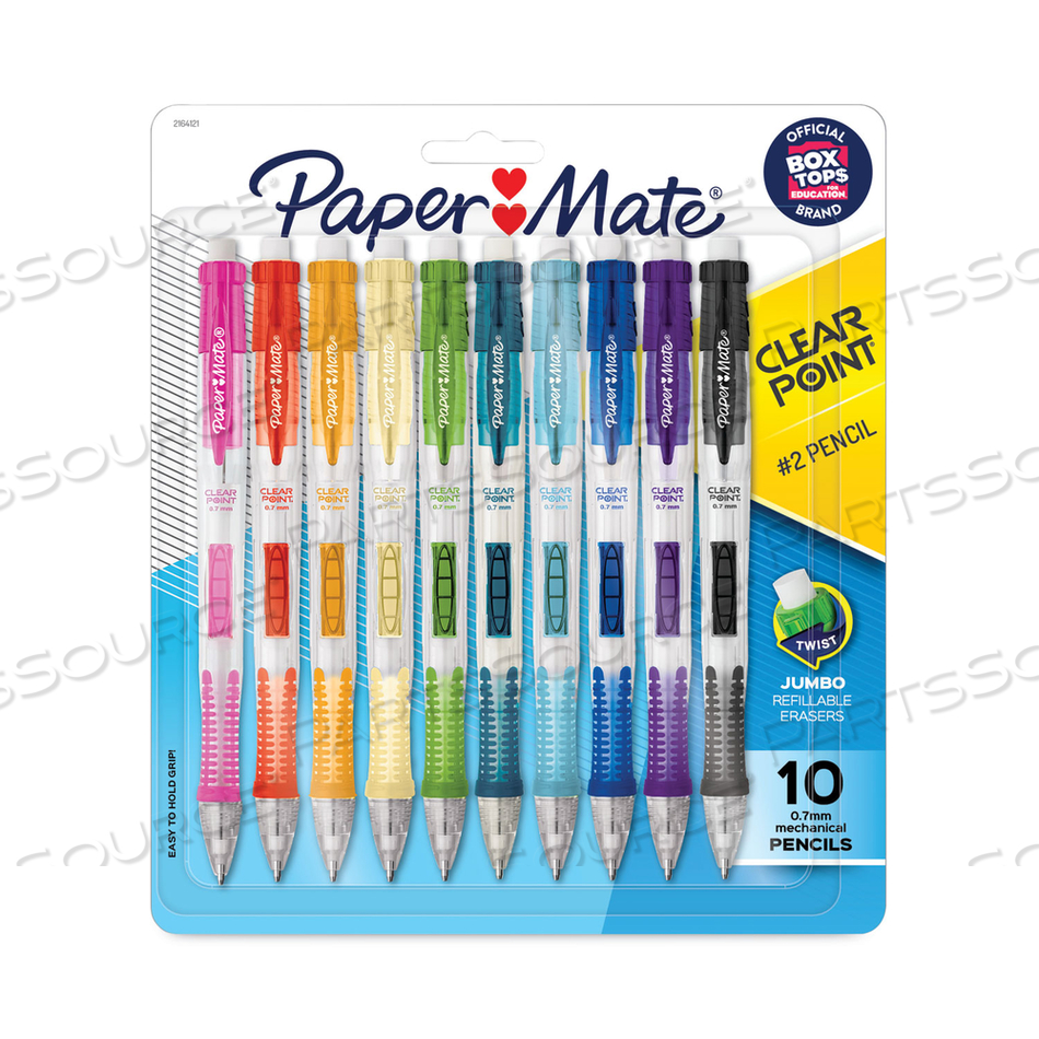 CLEAR POINT MECHANICAL PENCIL, 0.7 MM, HB (#2), BLACK LEAD, ASSORTED BARREL COLORS by Paper Mate CLEAR POINT MECHANICAL PENCIL, 0.7 MM, HB (#2), BLACK LEAD, ASSORTED BARREL COLORS by Paper Mate
