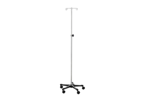 IV STAND 2 HOOK W/TRU LOC MECHANISM W/5 LEG CAST ALUM BASE by Blickman