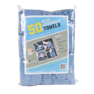 BAG OF 50 COTTON HUCK TOWELS - BLUE - 14 X 24 by Monarch Brands Inc.