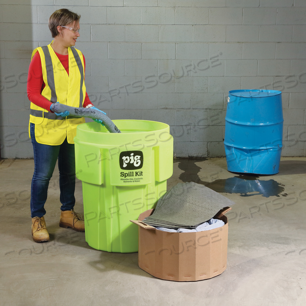 PIG SPILL KIT IN 95-GALLON HIGH-VISIBILITY CONTAINER by New Pig Corporation PIG SPILL KIT IN 95-GALLON HIGH-VISIBILITY CONTAINER by New Pig Corporation