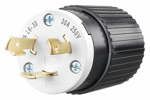 LOCKING PLUG BLACK/WHT 250VAC 2.0 HP 30A by Hubbell Power Systems LOCKING PLUG BLACK/WHT 250VAC 2.0 HP 30A by Hubbell Power Systems