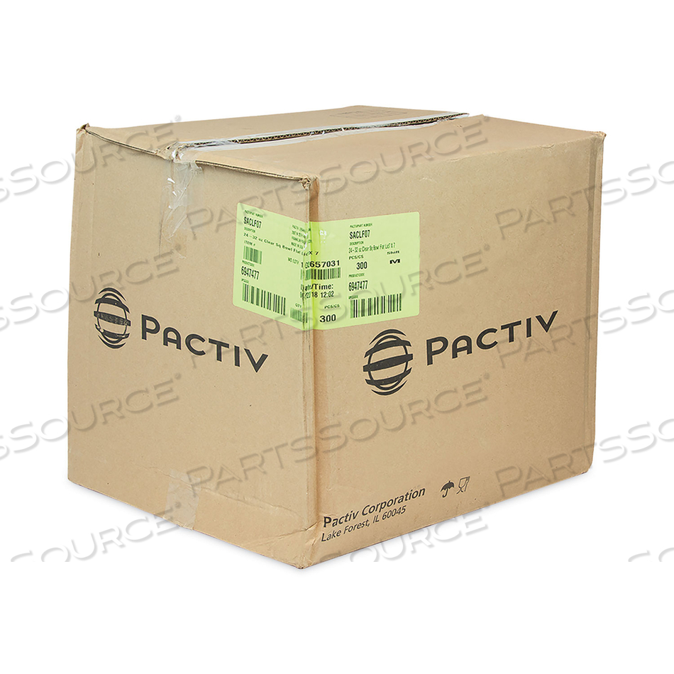 EARTHCHOICE SQUARE RECYCLED BOWL FLAT LID, 7.38 X 7.38 X 0.26, CLEAR, PLASTIC by Pactiv