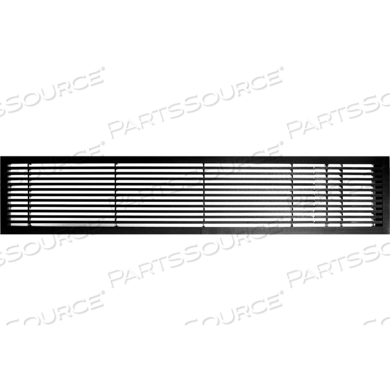 AG20 SERIES 6" X 48" SOLID ALUM FIXED BAR SUPPLY/RETURN AIR VENT GRILLE, BLACK-GLOSS W/RIGHT DOOR 