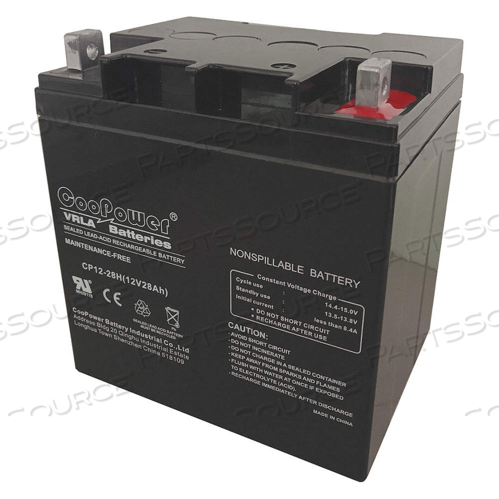 SEALED LEAD ACID BATTERY, 12V DC, 28 AH CAPACITY, 7.12 IN HT, 4.96 IN WD, 6.61 IN DP by Approved Vendor SEALED LEAD ACID BATTERY, 12V DC, 28 AH CAPACITY, 7.12 IN HT, 4.96 IN WD, 6.61 IN DP by Approved Vendor