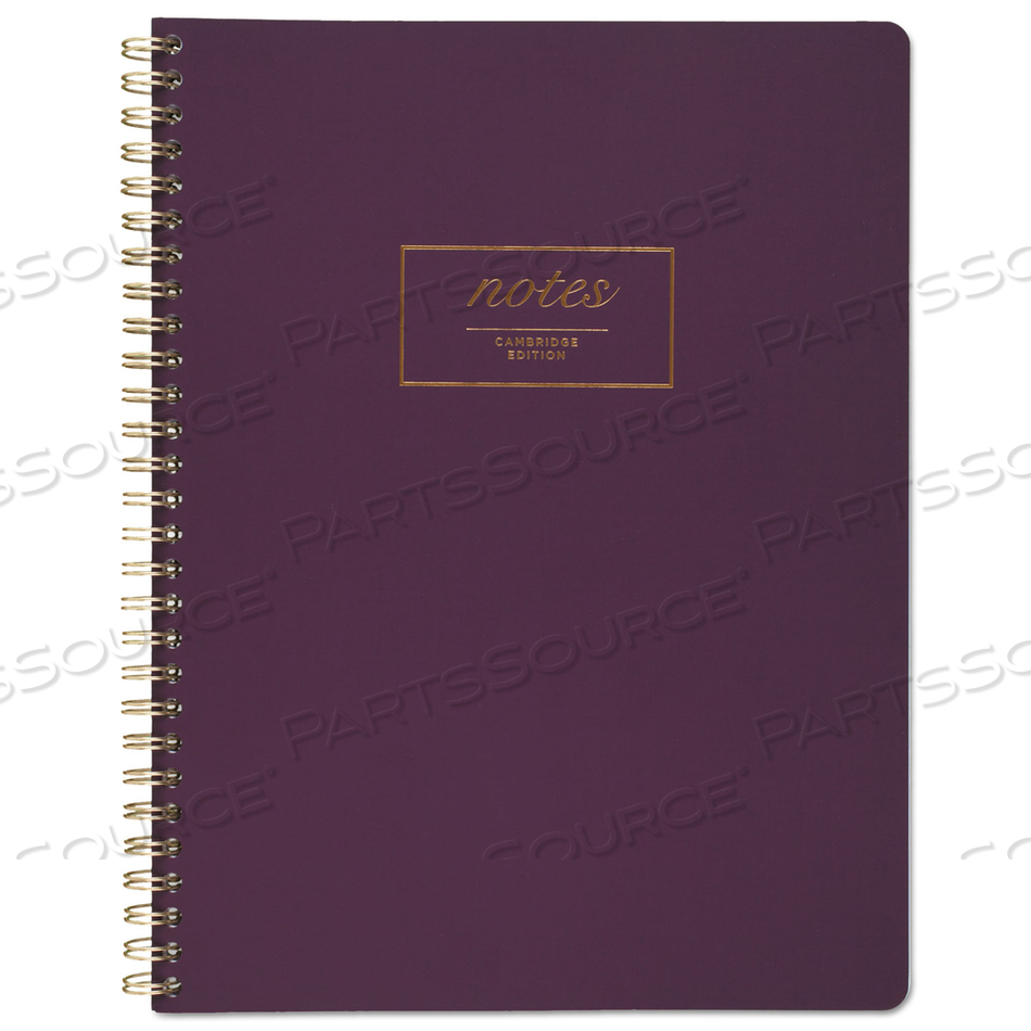 JEWEL TONE NOTEBOOK, GOLD TWIN-WIRE, 1 SUBJECT, WIDE/LEGAL RULE, PURPLE COVER, 9.5 X 7.25, 80 SHEETS by Cambridge JEWEL TONE NOTEBOOK, GOLD TWIN-WIRE, 1 SUBJECT, WIDE/LEGAL RULE, PURPLE COVER, 9.5 X 7.25, 80 SHEETS by Cambridge