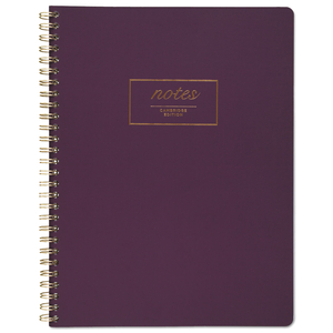 JEWEL TONE NOTEBOOK, GOLD TWIN-WIRE, 1 SUBJECT, WIDE/LEGAL RULE, PURPLE COVER, 9.5 X 7.25, 80 SHEETS by Cambridge JEWEL TONE NOTEBOOK, GOLD TWIN-WIRE, 1 SUBJECT, WIDE/LEGAL RULE, PURPLE COVER, 9.5 X 7.25, 80 SHEETS by Cambridge
