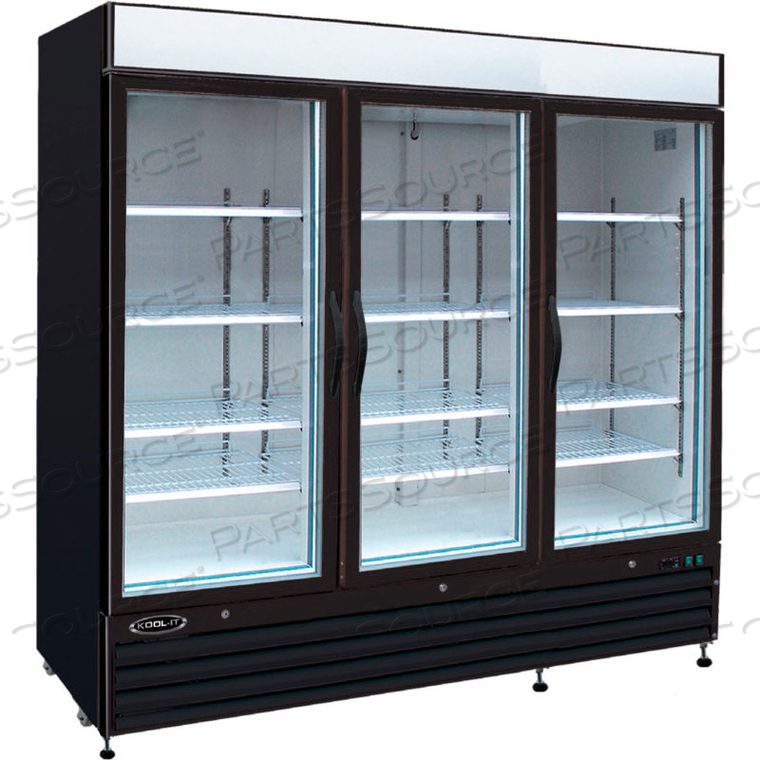 KOOL-IT - FREEZER MERCHANDISER, 72 CU. FT., 3 GLASS DOORS, BLACK, 79-1/2"H X 81"W by Mvp Group Corporation KOOL-IT - FREEZER MERCHANDISER, 72 CU. FT., 3 GLASS DOORS, BLACK, 79-1/2"H X 81"W by Mvp Group Corporation