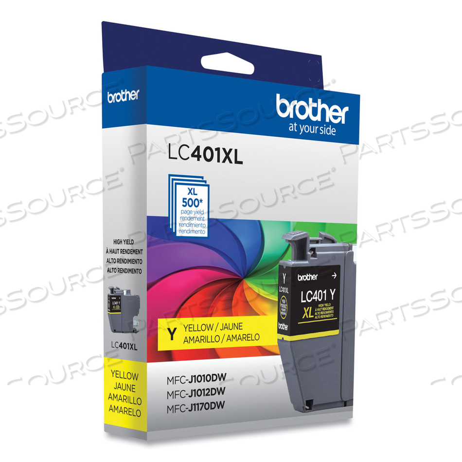 LC401XLYS HIGH-YIELD INK, 500 PAGE-YIELD, YELLOW by Brother