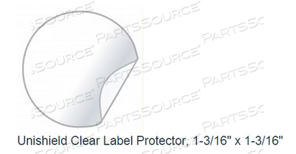 LABEL PROTECTOR, 1-3/16 IN DIA, UNISHIELD CLEAR, POLYSTER by United Ad Label