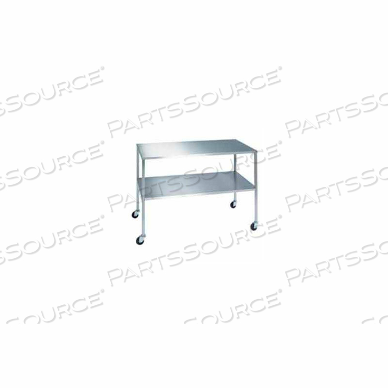 STAINLESS STEEL INSTRUMENT TABLE WITH SHELF - 48"L X 20"W X 34"H 