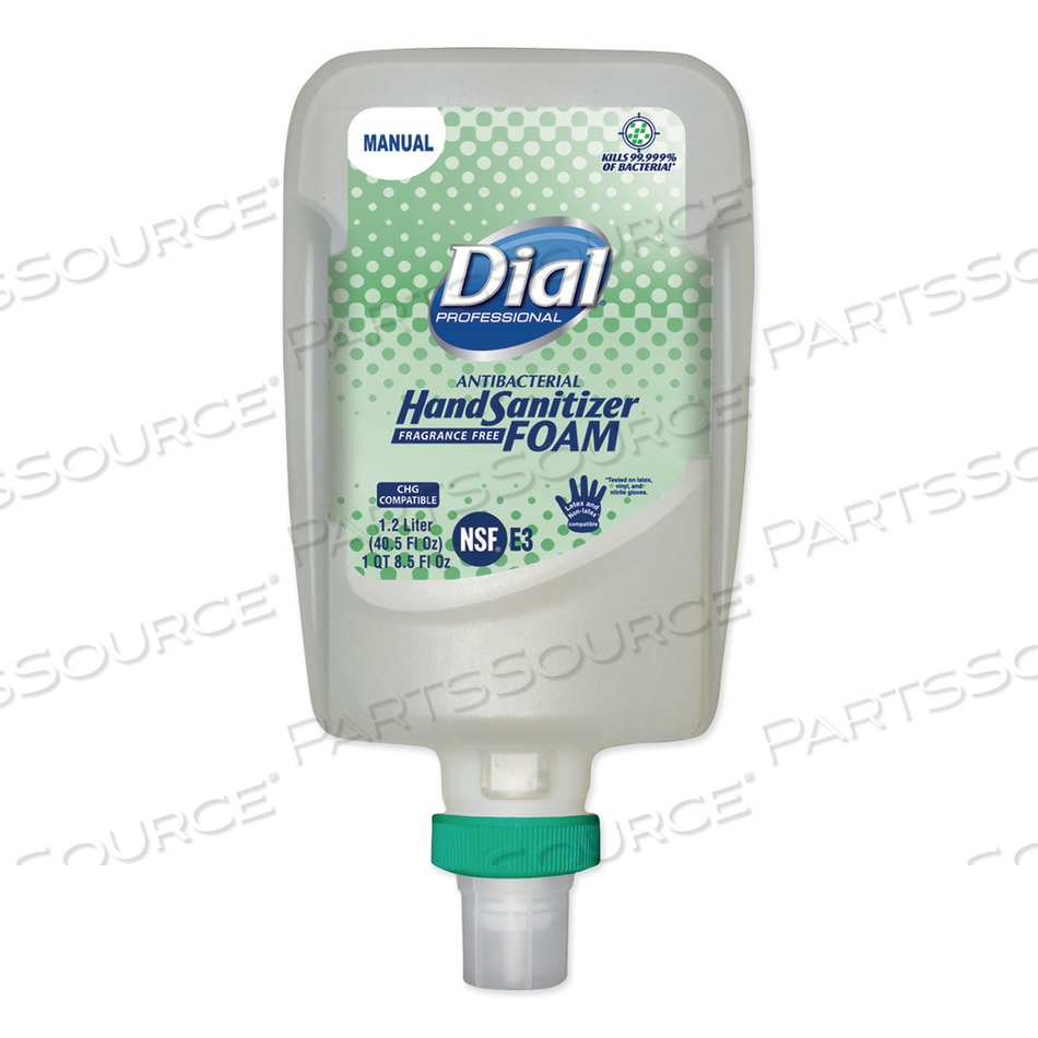 ANTIBACTERIAL FOAMING HAND SANITIZER REFILL FOR FIT MANUAL DISPENSER, 1.2 L BOTTLE, FRAGRANCE-FREE by Dial