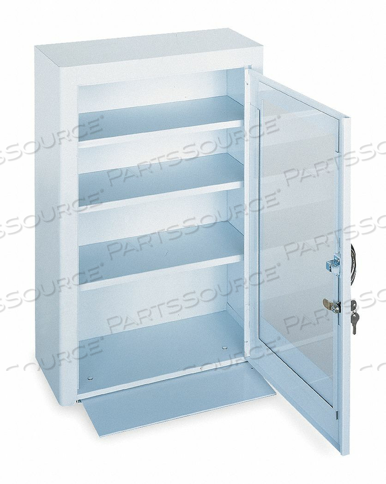 MFG MEDICINE CABINET WITH PLEXIGLASS DOOR, 18"W X 8"D X 27"H, WHITE by Durham Manufacturing Company