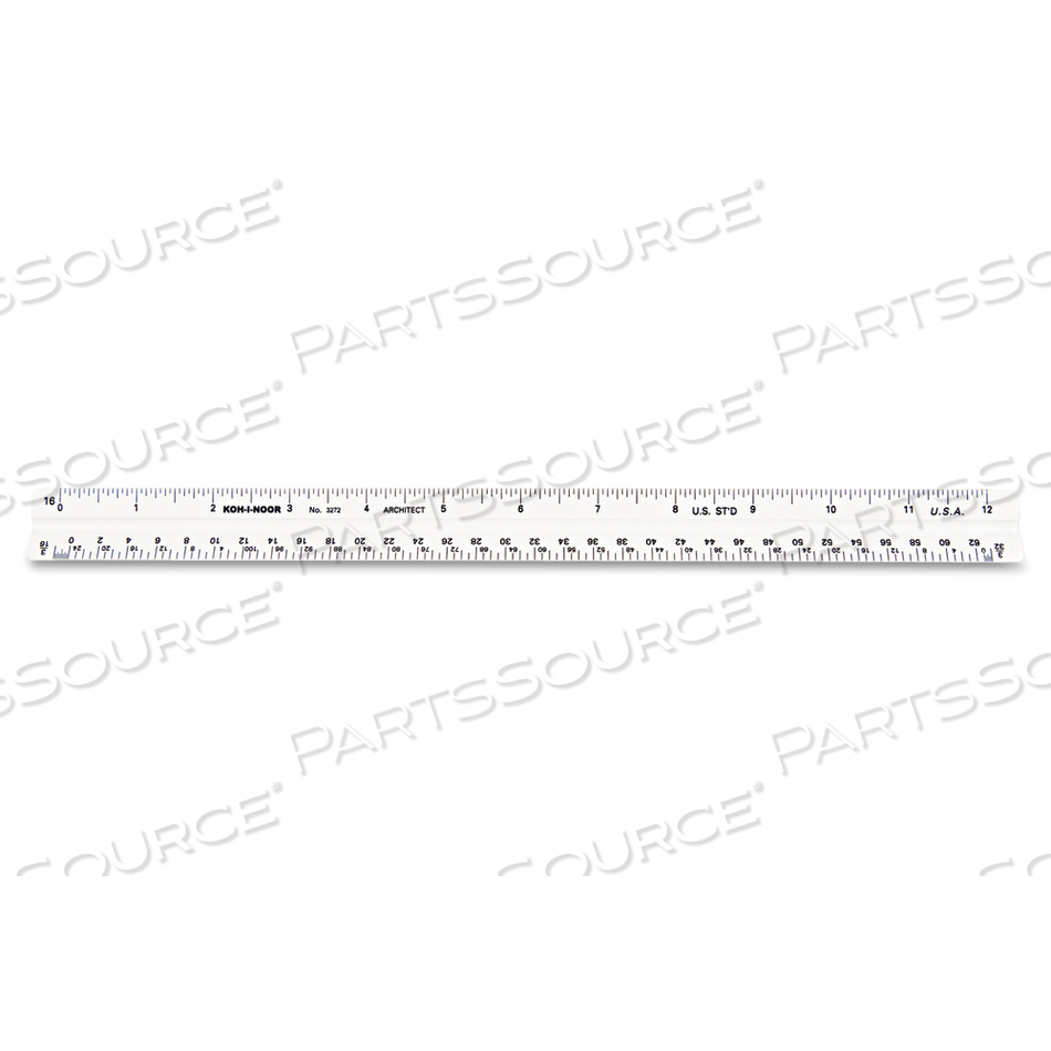 TRIANGULAR SCALE, PLASTIC, 12" LONG, ARCHITECTURAL, WHITE by Chartpak