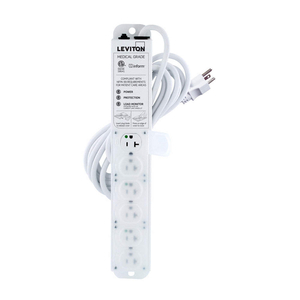 20 AMP MEDICAL GRADE POWER STRIP WITH LOAD MONITORING INFORM TECHNOLOGY, SURGE PROTECTED, 6-OUTLET, 15 CORD by Leviton