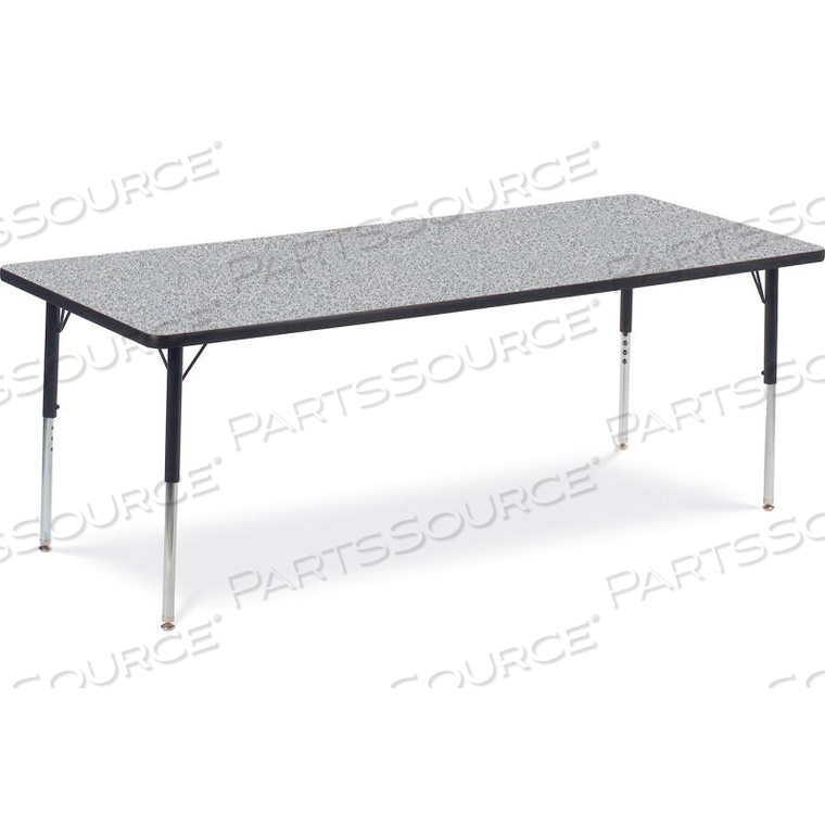 ACTIVITY TABLE W/ ADJUSTABLE LEGS - 30" X 72" - RECTANGLE - BLACK FRAME/GRAY TOP by Virco Inc