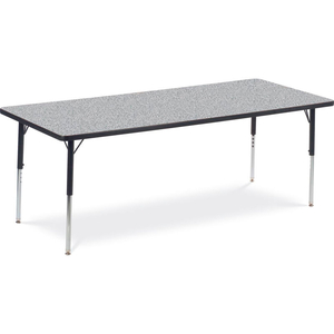 ACTIVITY TABLE W/ ADJUSTABLE LEGS - 30" X 72" - RECTANGLE - BLACK FRAME/GRAY TOP by Virco Inc