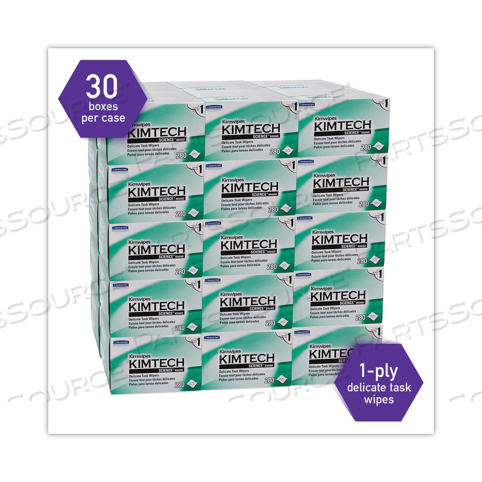 KIMWIPES DELICATE TASK WIPERS, 1-PLY, 4.4 X 8.4 by Kimtech