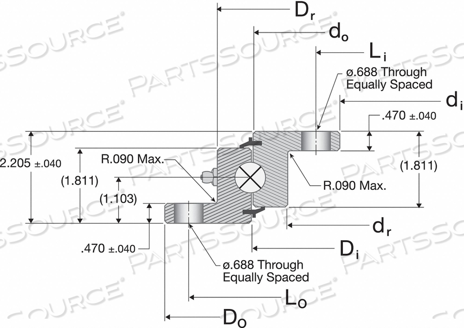 SLEWING RING STEEL 21.340 ID 25.510 OD by Silverthin Bearing