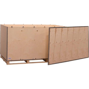 6-PANEL SHIPPING CRATE WITH LID & PALLET, 84" X 48" X 48" O.D. by National Corrugate LLC