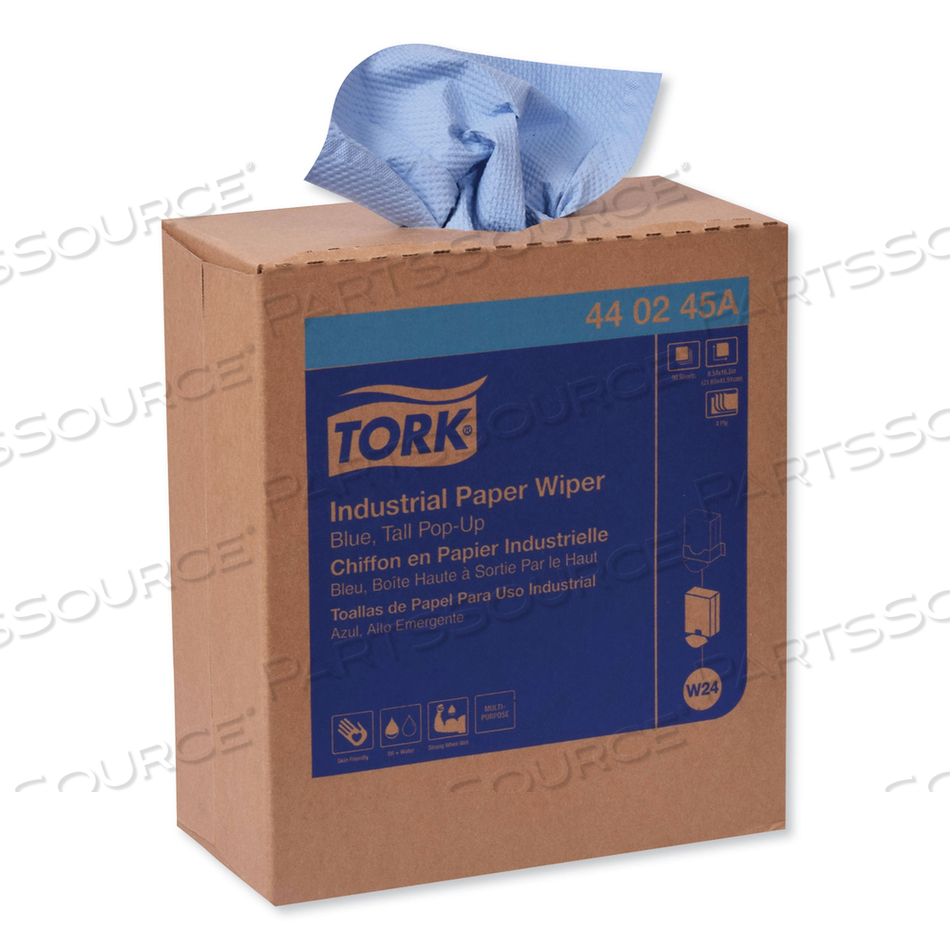 INDUSTRIAL PAPER WIPER, 4-PLY, 8.54 X 16.5, BLUE, 90 TOWELS/BOX by Tork INDUSTRIAL PAPER WIPER, 4-PLY, 8.54 X 16.5, BLUE, 90 TOWELS/BOX by Tork