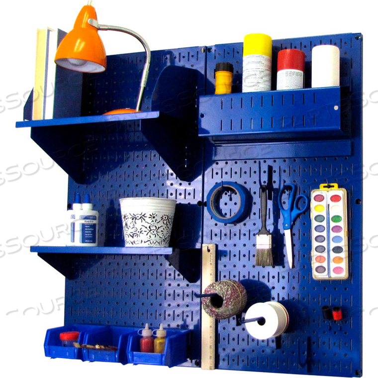 PEGBOARD HOBBY CRAFT ORGANIZER STORAGE KIT, BLUE, 32" X 32" X 9" by Wall Control Pegboard