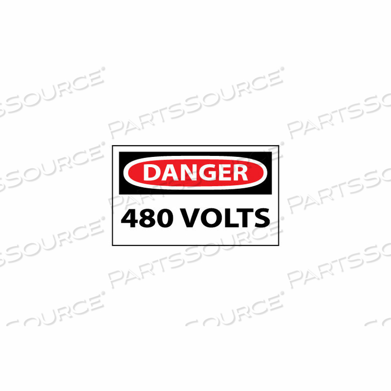 MACHINE LABELS - DANGER 480 VOLTS by National Marker Company