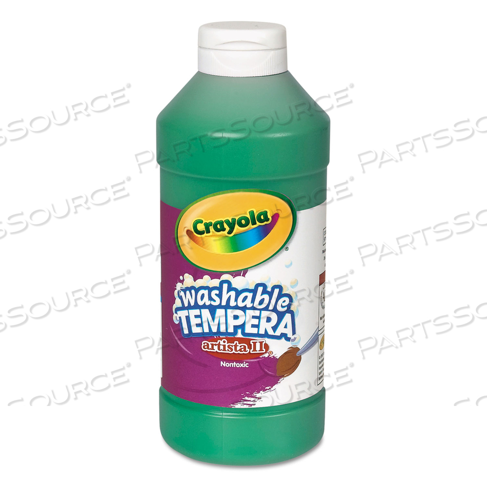 ARTISTA II WASHABLE TEMPERA PAINT, GREEN, 16 OZ BOTTLE by Crayola