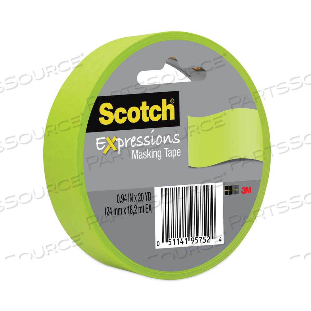 EXPRESSIONS MASKING TAPE, 3" CORE, 0.94" X 20 YDS, LEMON LIME by 3M Consumer