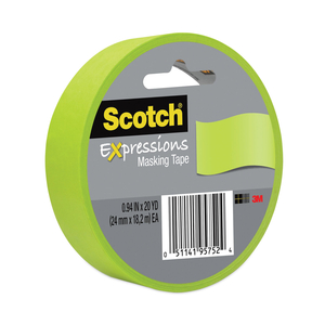 EXPRESSIONS MASKING TAPE, 3" CORE, 0.94" X 20 YDS, LEMON LIME by 3M Consumer