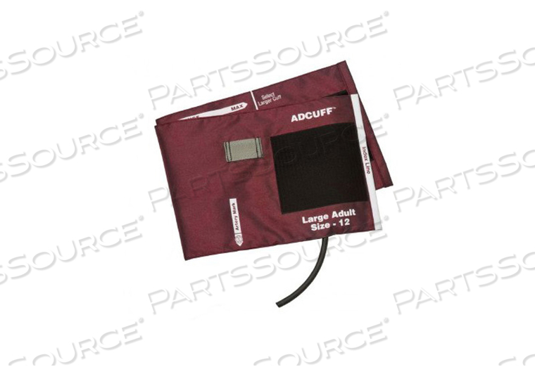 REUSABLE BLOOD PRESSURE CUFF, NYLON, BURGUNDY, BLACK, ADULT PATIENT, 34 TO 50 CM CUFF, 1-TUBE, ARM TARGET, LARGE by American Diagnostic Corporation (ADC) REUSABLE BLOOD PRESSURE CUFF, NYLON, BURGUNDY, BLACK, ADULT PATIENT, 34 TO 50 CM CUFF, 1-TUBE, ARM TARGET, LARGE by American Diagnostic Corporation (ADC)