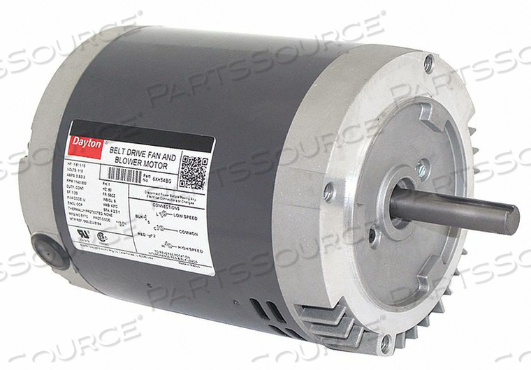 BELT DRIVE MOTOR, SINGLE PHASE, MOTOR DESIGN SPLIT-PHASE, 1/6, 1/15 HP, NAMEPLATE RPM 1,140/850, NO. OF SPEEDS 2, VOLTAGE 115V AC, 4.2/3.1 A by DAYTON ELECTRIC MANUFACTURING CO