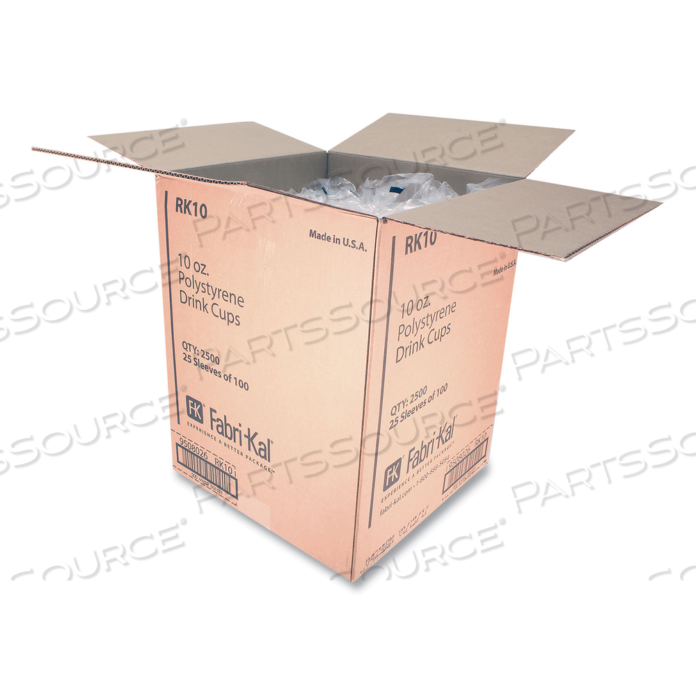 RK RIBBED COLD DRINK CUPS, 10 OZ, CLEAR, 100/SLEEVE by Fabrikal RK RIBBED COLD DRINK CUPS, 10 OZ, CLEAR, 100/SLEEVE by Fabrikal