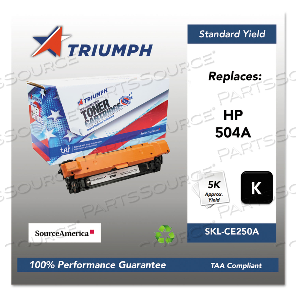 751000NSH0979 REMANUFACTURED CE250A (504A) TONER, 5,000 PAGE-YIELD, BLACK by Triumph