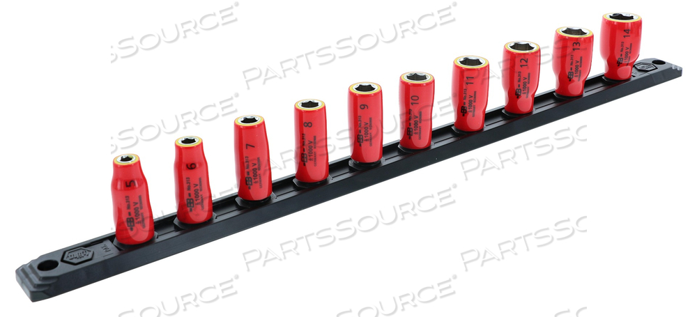 10 PIECE INSULATED SOCKET SET 1/4" DRIVE - METRIC by Wiha Tools