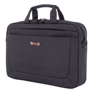 CADENCE 2 SECTION BRIEFCASE, FITS DEVICES UP TO 15.6", POLYESTER, 4.5 X 4.5 X 16, CHARCOAL by Swiss Mobility