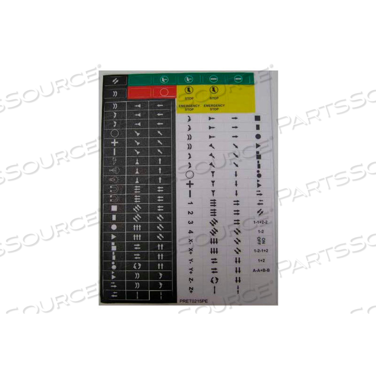 T.E.R., SYMBOLS DECAL SHEET, USE W/ MIKE & VICTOR CONTROL PENDANTS, 1 SHEET by Springer Controls Co. Inc