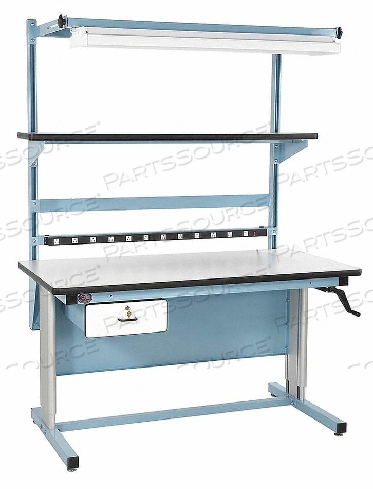 BENCH-IN-A-BOX ERGONOMIC WORKBENCH - 60"W X 30"D PLASTIC LAMINATE TOP - BLUE by Pro-Line BENCH-IN-A-BOX ERGONOMIC WORKBENCH - 60"W X 30"D PLASTIC LAMINATE TOP - BLUE by Pro-Line