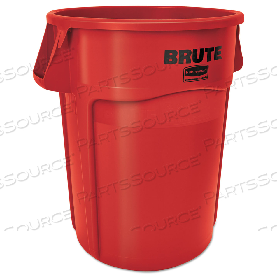 VENTED ROUND BRUTE CONTAINER, 44 GAL, PLASTIC, RED by Rubbermaid Medical Division