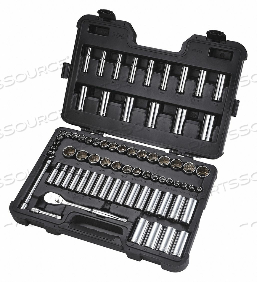 SOCKET SET 3/8 SAE/METRIC CHROME 73PCS by Westward SOCKET SET 3/8 SAE/METRIC CHROME 73PCS by Westward