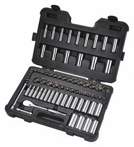 SOCKET SET 3/8 SAE/METRIC CHROME 73PCS by Westward SOCKET SET 3/8 SAE/METRIC CHROME 73PCS by Westward