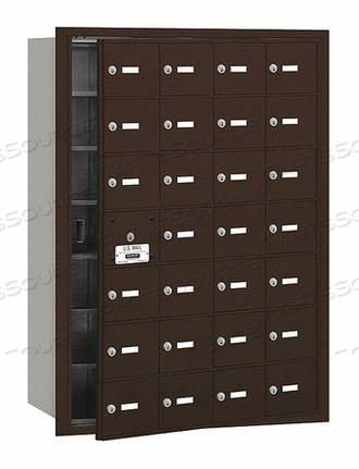 4B+ HORIZONTAL MAILBOX, 28 A DOORS (27 USABLE), FRONT LOADING, BRONZE, USPS ACCESS by Salsbury Industries 4B+ HORIZONTAL MAILBOX, 28 A DOORS (27 USABLE), FRONT LOADING, BRONZE, USPS ACCESS by Salsbury Industries
