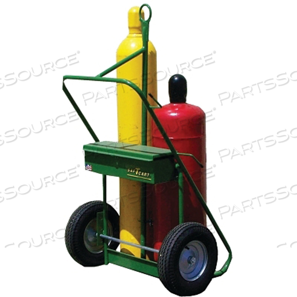 400 SERIES CARTS, HOLDS 2 CYLINDERS, 9.5"-12.5" DIA., 16" PNEUM.WHEELS, 62" H by Saftcart
