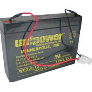 BATTERY, SEALED LEAD ACID, 12V, 2.8 AH, WIRE LEADS by SSCOR, Inc.