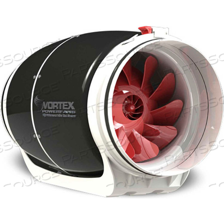 VORTEX S-LINE ULTRA QUIET IN-LINE DUCT BLOWER FAN - 8", 120V, 728 CFM 