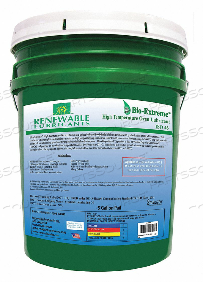 5 GAL. PAIL OVEN CHAIN LUBRICANT by Renewable Lubricants