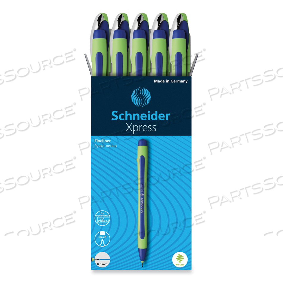 XPRESS FINELINER POROUS POINT PEN, STICK, MEDIUM 0.8 MM, BLUE INK, BLUE/GREEN BARREL by Schneider XPRESS FINELINER POROUS POINT PEN, STICK, MEDIUM 0.8 MM, BLUE INK, BLUE/GREEN BARREL by Schneider