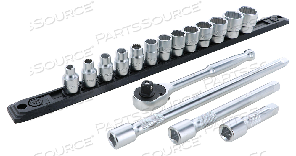 17 PIECE PROFESSIONAL DEEP SOCKET SET -12 POINT - 3/8" DRIVE - SAE by Wiha Tools