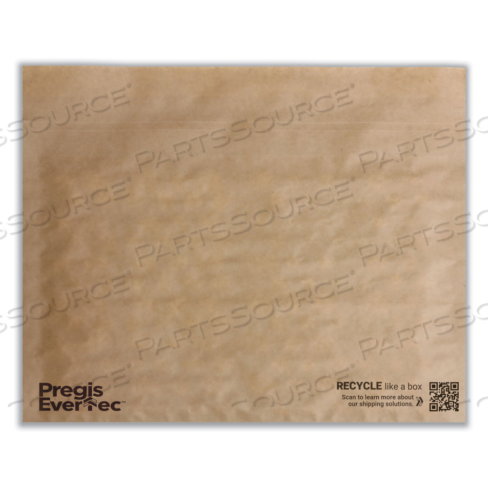 EVERTEC CURBSIDE RECYCLABLE PADDED MAILER, #4, KRAFT PAPER, SELF-ADHESIVE CLOSURE, 14 X 9, BROWN by Pregis