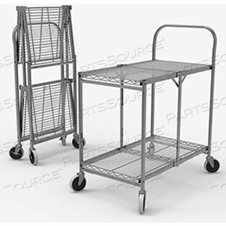 TWO SHELF COLLAPSIBLE WIRE CART by Luxor