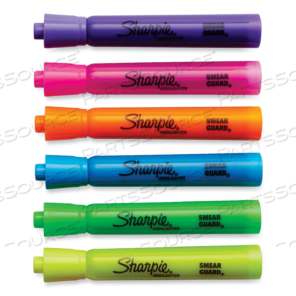 TANK STYLE HIGHLIGHTERS, ASSORTED INK COLORS, CHISEL TIP, ASSORTED BARREL COLORS 